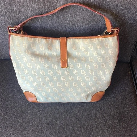 Dooney & Bourke Large signature Hobo bag leather /  blue  rare - Picture 7 of 12